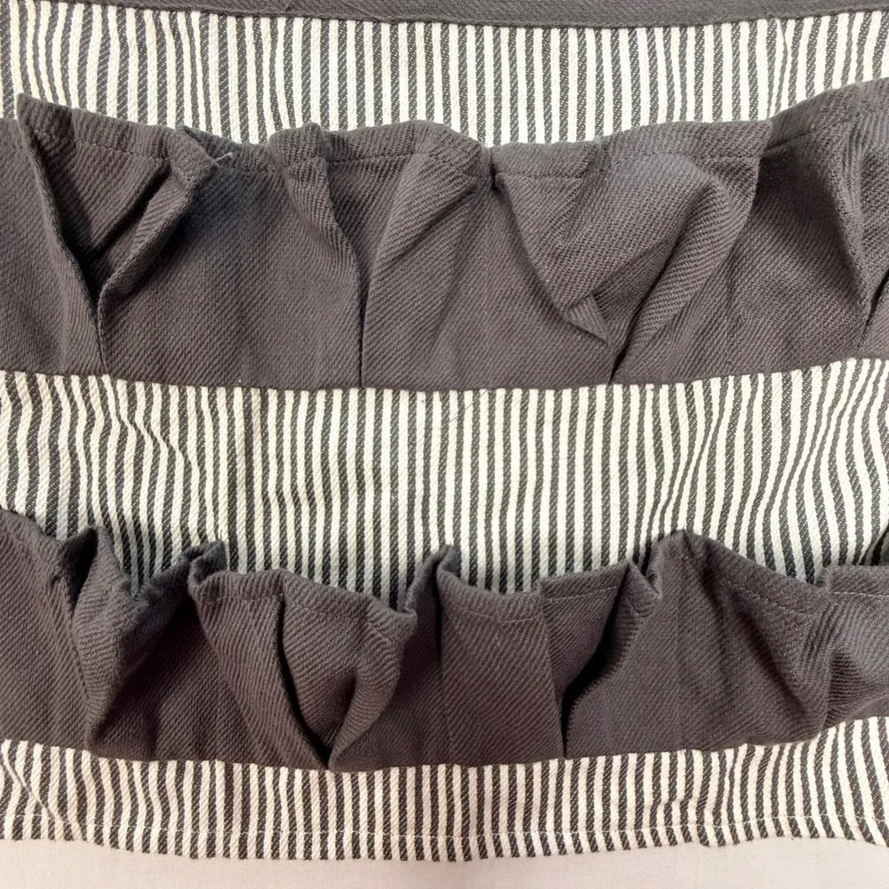Hobby Lobby Gray Ticking Stripe Cotton Waist Apron Multi Pocket Craft egg Garden